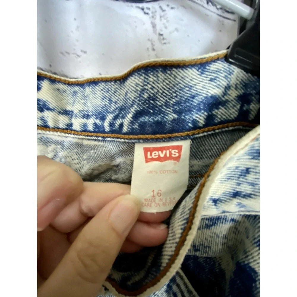 Vintage Kids Youth Boys Girls Levi's 505 Acid Washed Jeans Size 16 31